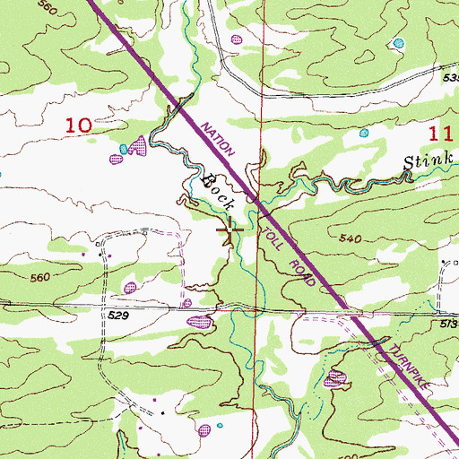 Topographic Map of Stink Branch, OK