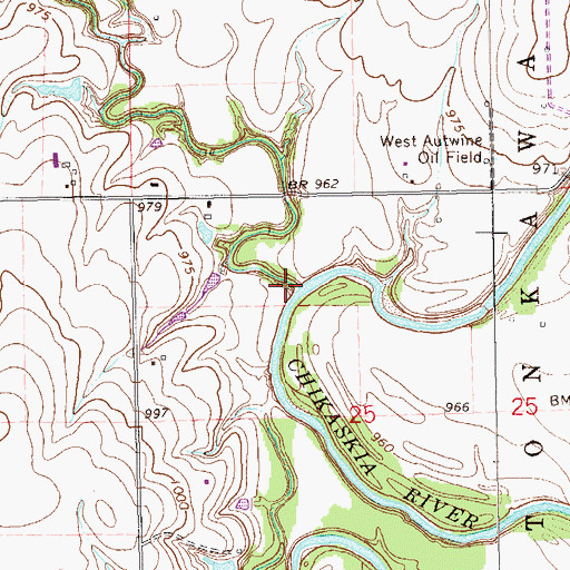 Topographic Map of Stink Creek, OK