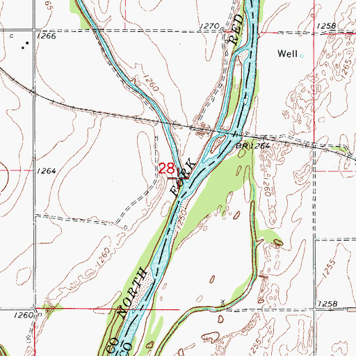 Topographic Map of Stinking Creek, OK