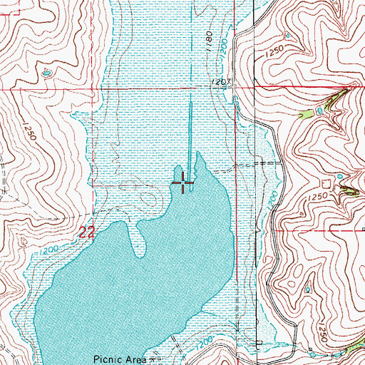 Topographic Map of Stinking Creek, OK