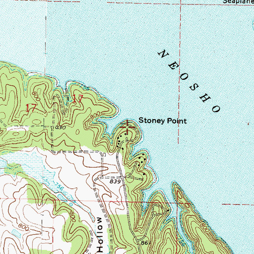 Topographic Map of Stoney Point, OK