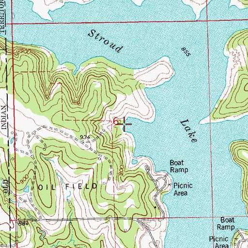 Topographic Map of Stroud Lake, OK
