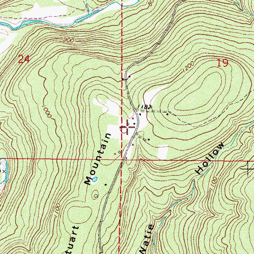 Topographic Map of Stuart Mountain, OK