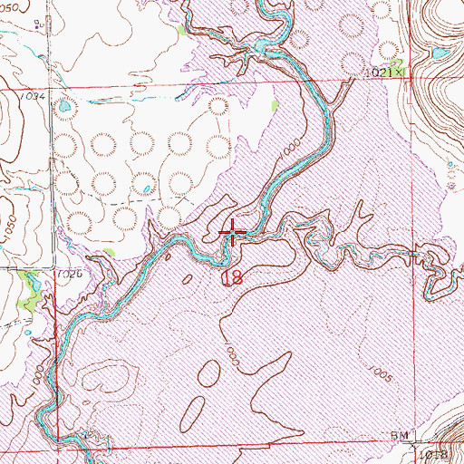 Topographic Map of Stub Creek, OK