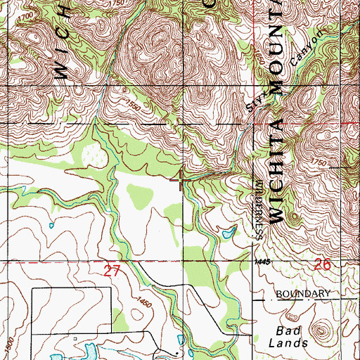 Topographic Map of Styx Canyon, OK