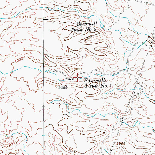 Topographic Map of Sawmill Tank Number One, AZ