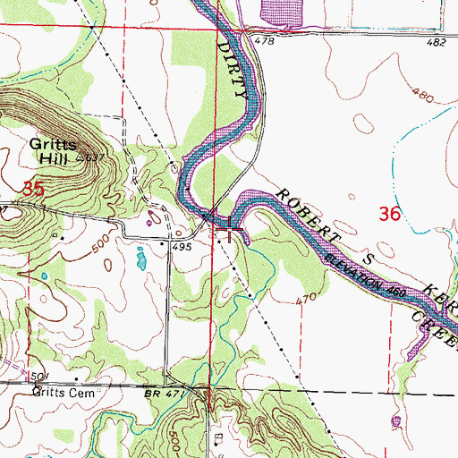 Topographic Map of Sulfur Creek, OK