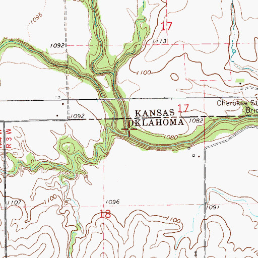 Topographic Map of Sullivan Branch, OK