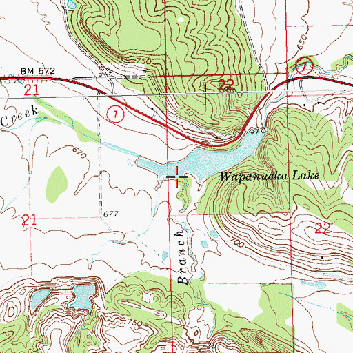 Topographic Map of Sulphur Branch, OK