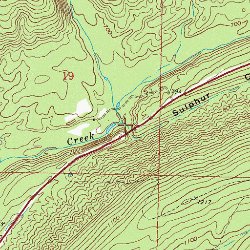 Topographic Map of Sulphur Canyon, OK