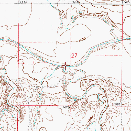 Topographic Map of Sulphur Creek, OK