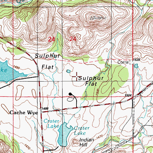 Topographic Map of Sulphur Flat, OK