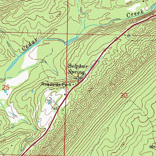 Topographic Map of Sulphur Spring, OK