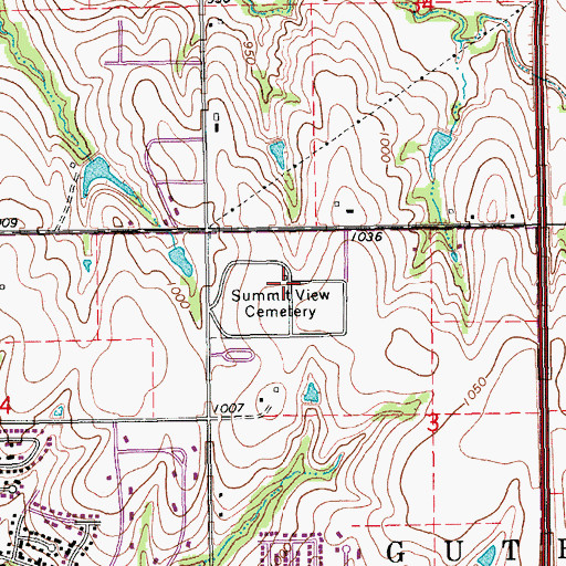 Topographic Map of Summit View Cemetery, OK
