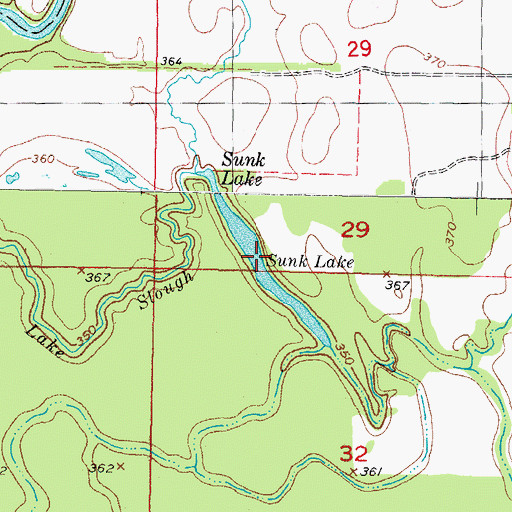 Topographic Map of Sunk Lake, OK