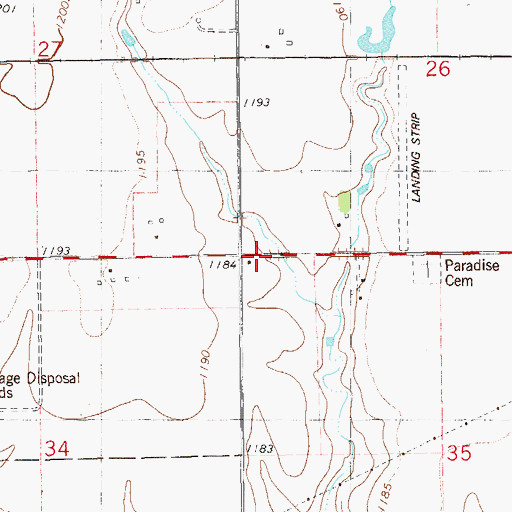 Topographic Map of Sunny Bower School, OK