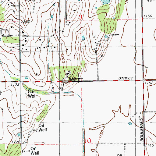 Topographic Map of Sunnyside School, OK
