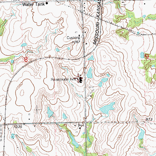 Topographic Map of Sunnyside Elementary School, OK