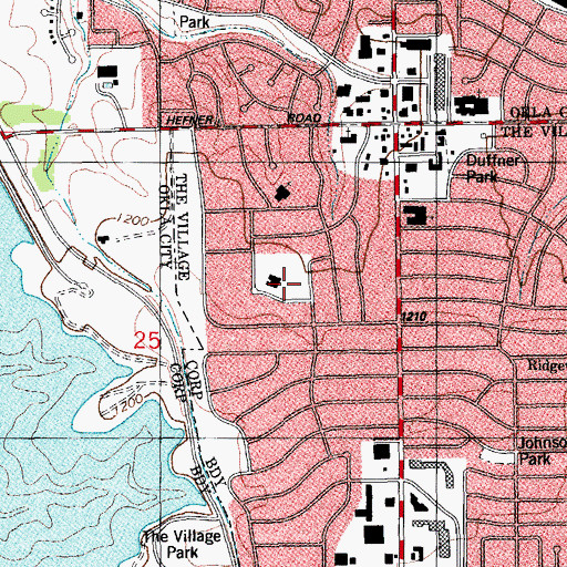 Topographic Map of Sunset School, OK