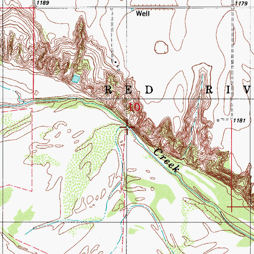 Topographic Map of Suttle Creek, OK