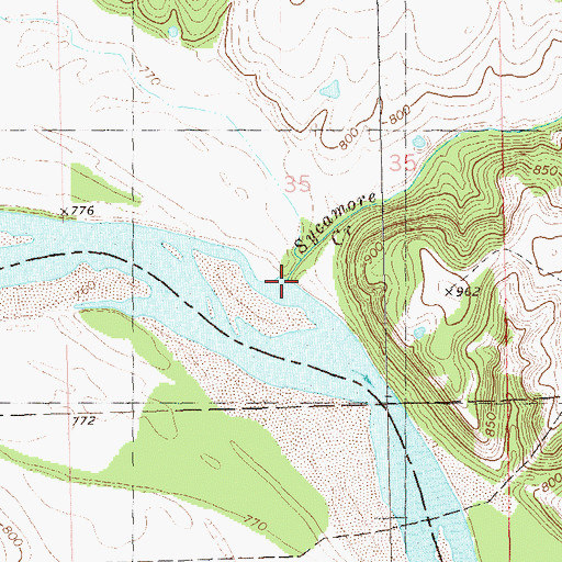 Topographic Map of Sycamore Creek, OK