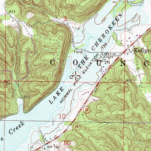 Topographic Map of Sycamore Creek, OK