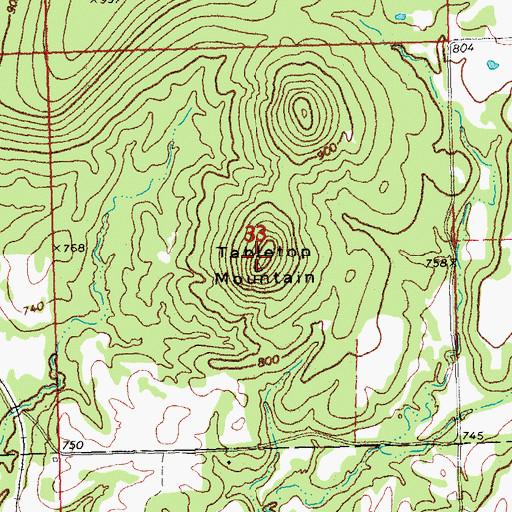 Topographic Map of Tabletop Mountain, OK