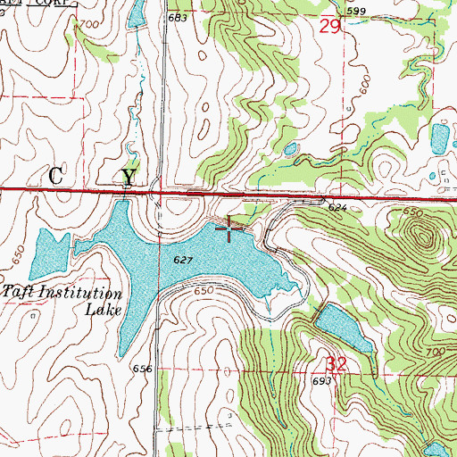 Topographic Map of Taft Institution Lake, OK