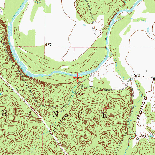 Topographic Map of Tahlequah Hollow, OK