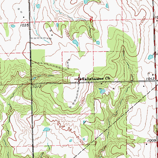Topographic Map of Tallahassee Church, OK