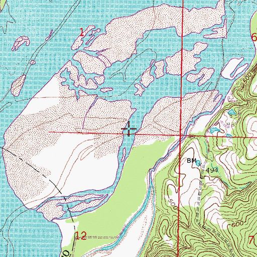 Topographic Map of Taloka Creek, OK