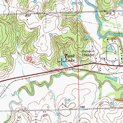 Topographic Map of Tank Lake, OK