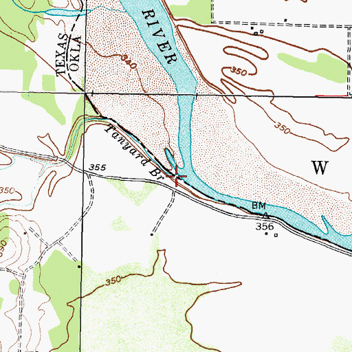 Topographic Map of Tanyard Branch, OK