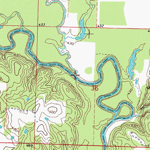 Topographic Map of Tanyard Creek, OK