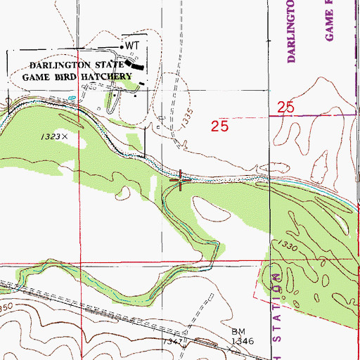 Topographic Map of Target Creek, OK
