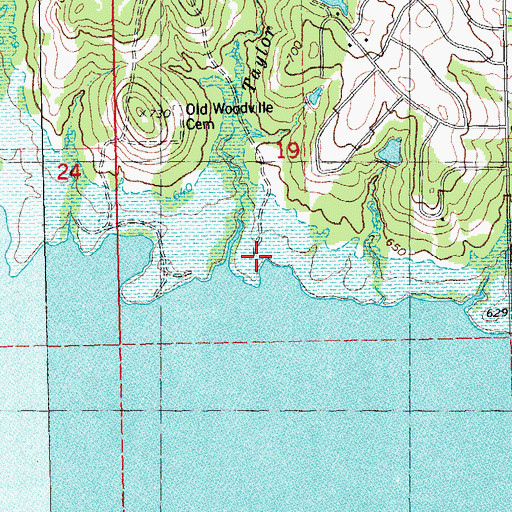 Topographic Map of Taylor Creek, OK
