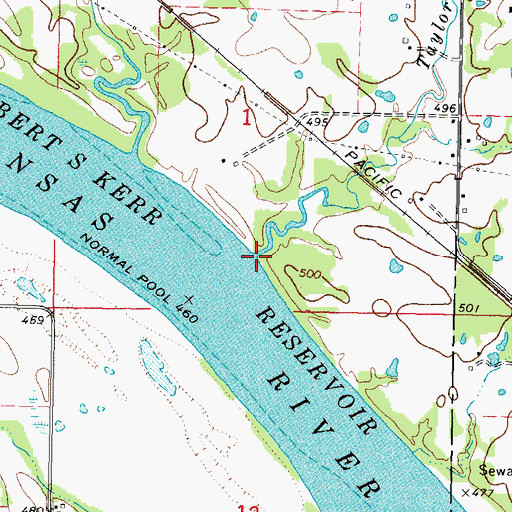 Topographic Map of Taylor Creek, OK