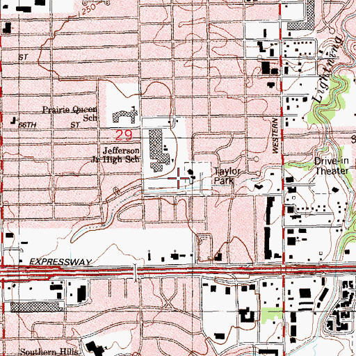 Topographic Map of Taylor Park, OK