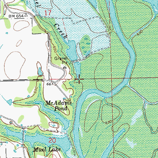 Topographic Map of Teel Creek, OK