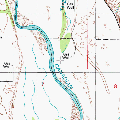 Topographic Map of Teepee Creek, OK