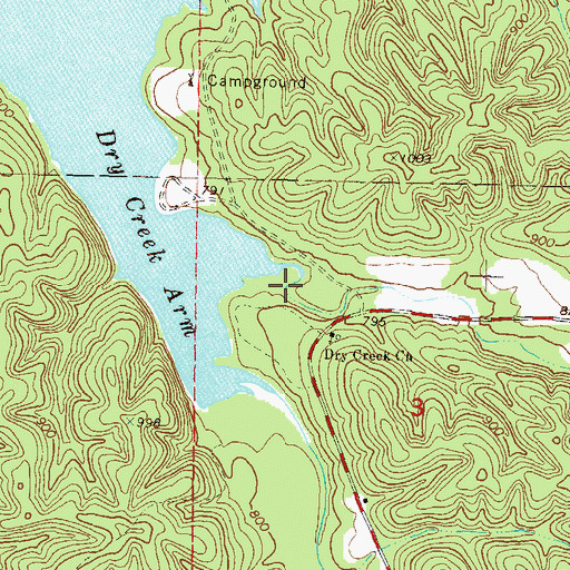 Topographic Map of Teesquatnee Hollow, OK