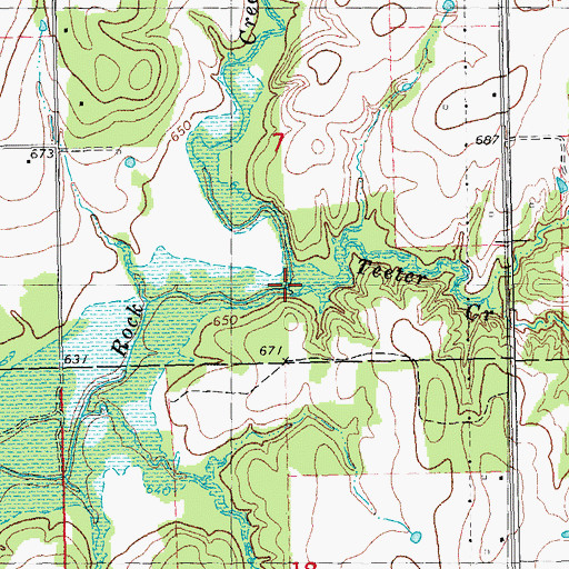 Topographic Map of Teeter Creek, OK