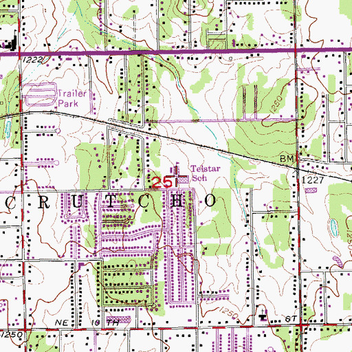 Topographic Map of Telstar Elementary School, OK