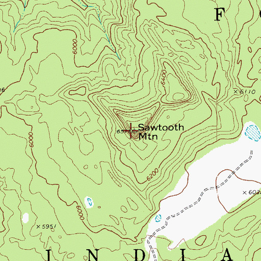 Topographic Map of Sawtooth Mountain, AZ