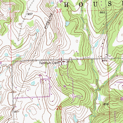 Topographic Map of Terlton Cemetery, OK