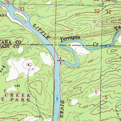 Topographic Map of Terrapin Creek, OK