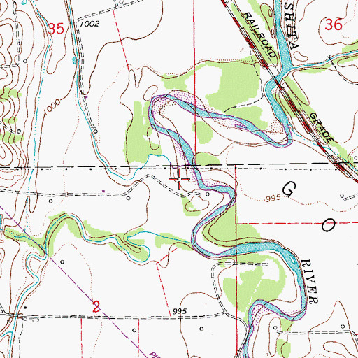 Topographic Map of Terry Creek, OK