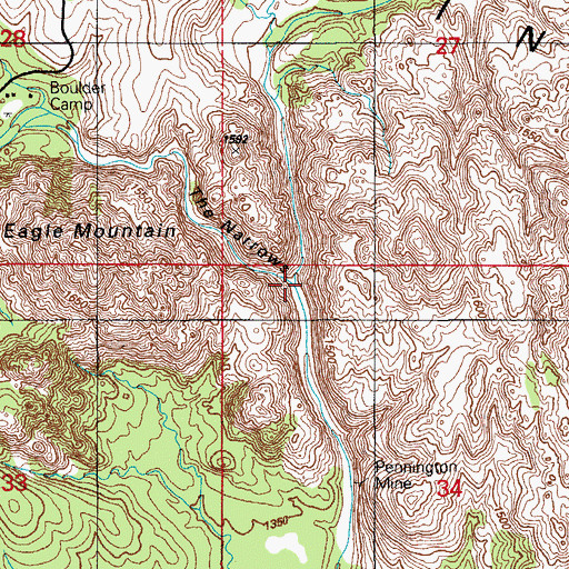Topographic Map of The Narrows, OK
