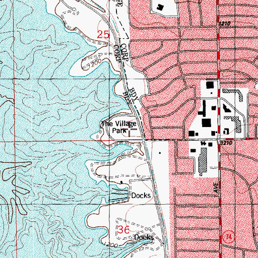 Topographic Map of The Village Park, OK
