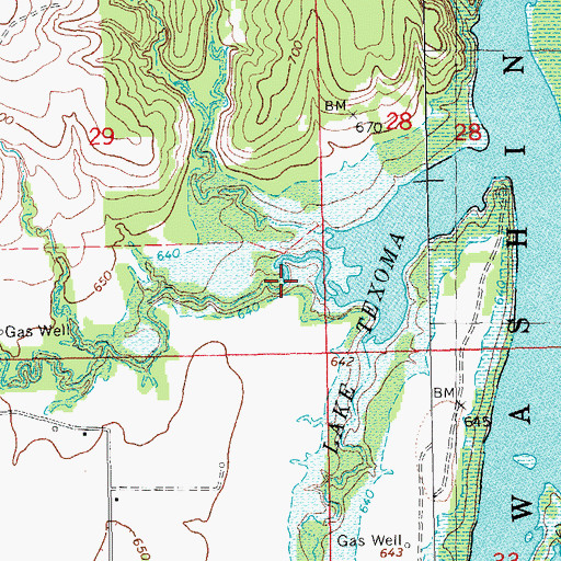 Topographic Map of Thomas Creek, OK